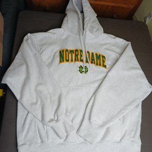 Champion Reverse Weave Notre Dame Fighting Irish Hooded Sweatshirt Size Large